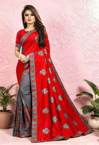 b bella creation Printed Bollywood Silk Blend Saree