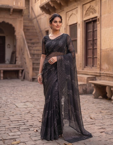 PATTARI Embellished Bollywood Net Saree