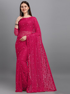 LOROFY Self Design Bollywood Net Saree