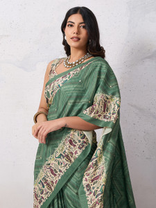 Pbs Prints Printed Madhubani Tussar Silk Saree
