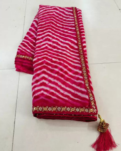 Salco Striped Bollywood Georgette Saree