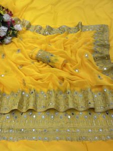 Disha Fashion Embroidered, Self Design Banarasi Georgette Saree