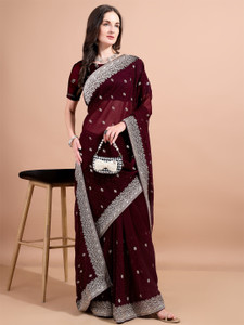 Leelavati Embroidered Bollywood Georgette Saree