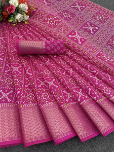 Aangan Silk Printed Daily Wear Cotton Blend Saree