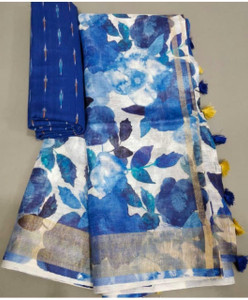 Arpita Fashion Digital Print, Floral Print Bollywood Linen Saree