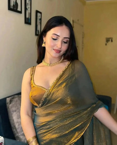 QVIDYA Self Design, Embellished Bollywood Tussar Silk Saree