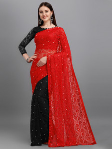 LOROFY Self Design Bollywood Net Saree