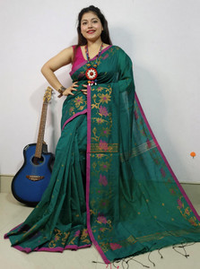 saree star Self Design Tant Cotton Silk Saree