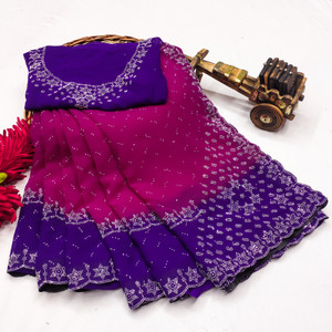 SOJITRA IMPEX Embellished Bollywood Georgette Saree