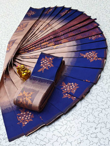 VJ FASHION Woven Kanjivaram Pure Silk Saree