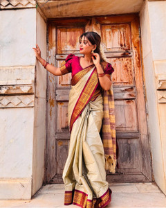 Fashion Club Collection Woven Maheshwari Cotton Silk Saree