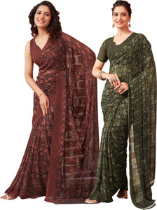 Samah Geometric Print, Printed Bollywood Georgette Saree