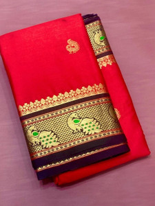 riddhi shivaay feb Woven Paithani Cotton Silk Saree