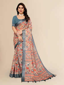 Santro Sarees Digital Print Daily Wear Cotton Linen Saree