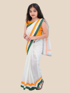 BAPS सेल्फ डिज़ाइन, बुना हुआ, सॉलिड/प्लेन रोज़ पहनने वाली प्योर कॉटन साड़ी