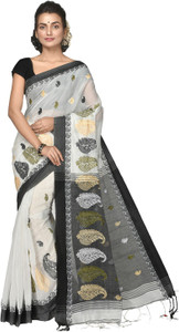 crochetin Embroidered Handloom Cotton Silk Saree