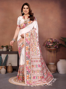FABKIND Woven Banarasi Nylon Saree