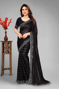 VEERAIVA Embroidered, Self Design Bollywood Chiffon Saree