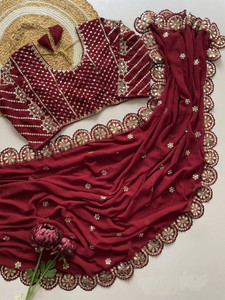 jashvicreation Embellished, Embroidered Bollywood Georgette Saree