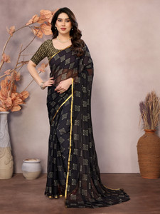REDFISH Printed Bollywood Georgette, Chiffon Saree