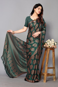 FABMORA Printed, Blocked Printed Daily Wear Chiffon, Georgette Saree