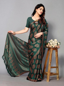 FABMORA Printed, Blocked Printed Daily Wear Chiffon, Georgette Saree