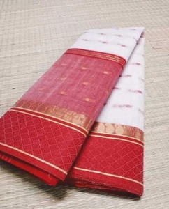 p fashion Self Design, Color Block Tant Pure Cotton Saree