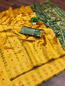 BULLDOZER Self Design Banarasi Cotton Silk, Jacquard Saree