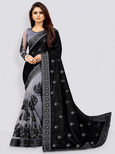 Rarebeauty Embroidered Bandhani Silk Blend Saree