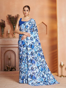 GARDEN VARELI Floral Print Daily Wear Silk Blend Saree