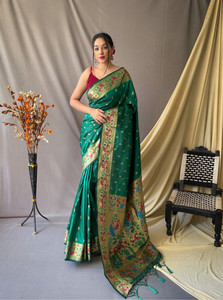 Tasrika Woven Paithani Pure Silk Saree