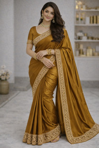 keyura Embroidered, Solid/Plain Daily Wear Silk Blend Saree