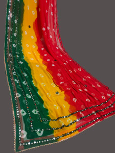 KHATRI AND SONS Embroidered Handloom Chiffon Saree