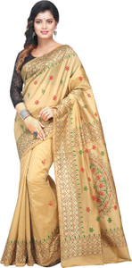 crochetin Woven Kantha Art Silk Saree