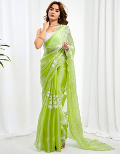Samah Floral Print Bollywood Chiffon Saree