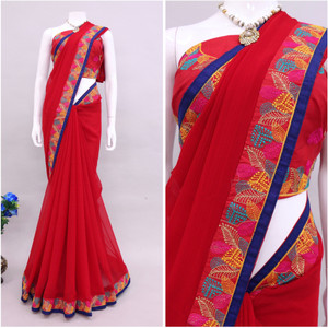 monoria Embroidered Bollywood Georgette Saree