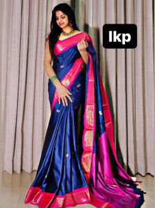 Paithani Self Design, Woven, Temple Border Paithani Pure Silk Saree