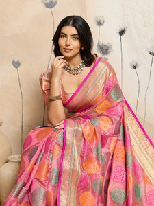 SOHINI NX Printed Banarasi Organza Saree