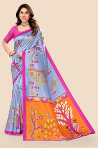 Kanooda Prints Printed Mysore Art Silk Saree
