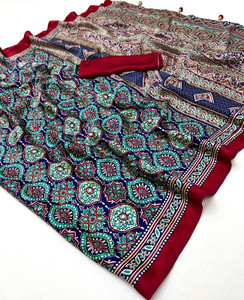 SACCHIYAYY Printed Bollywood Satin Saree