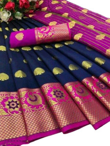 Pionex Woven Banarasi Cotton Silk Saree