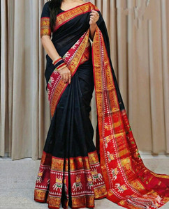 PRIYANSH CREATION Temple Border, Woven Narayanpet Cotton Silk Saree