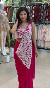sawariya collection Embellished, Self Design Bollywood Georgette Saree