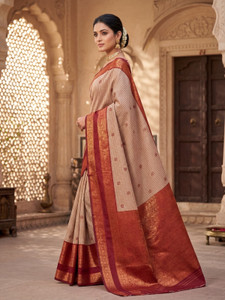 SEASON FAB Woven Banarasi Pure Silk, Cotton Silk Saree