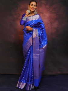 HB VENTURE Floral Print Banarasi Pure Silk Saree