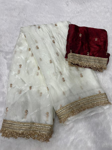 ruhu fashion Embroidered Bollywood Jimi Jimi Sari - Image 4