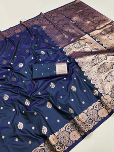 DRAVYA WOMEN Woven, Self Design Banarasi Jacquard, Pure Silk Saree