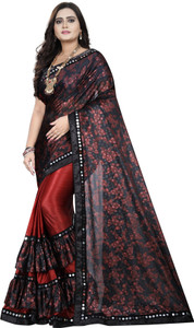 3Buddy Fashion Floral Print Bollywood Lycra Blend Saree