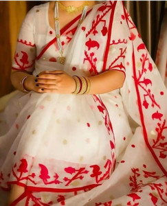 Ethnic weaves Woven, Self Design Banarasi Muslin Saree