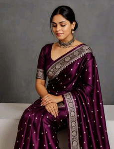 HJ Creation Printed Banarasi Handloom Satin Saree